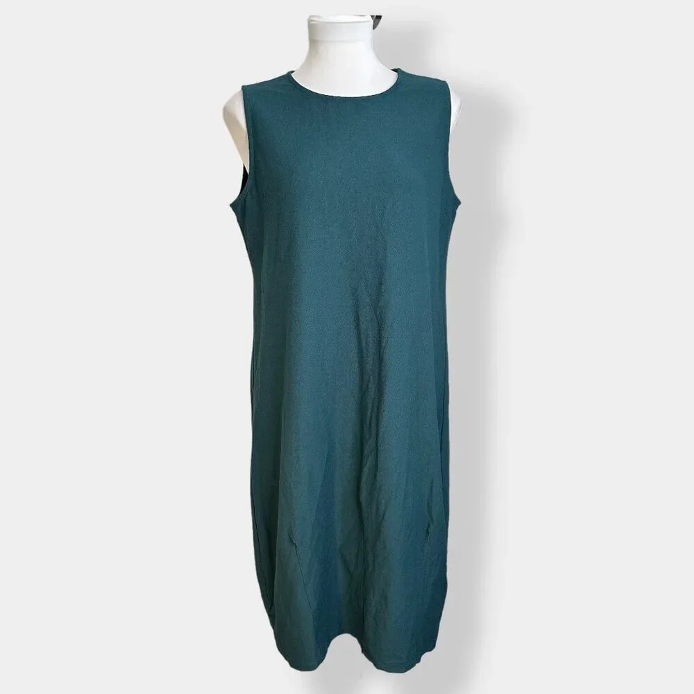 Eileen Fisher Jasper Green Sleeveless Dress